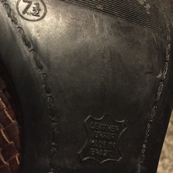 Brown BACADA Collection Leather Woven Shoes Size 7.5 - Picture 6 of 7